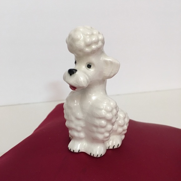 Vintage Goebel Retro Miniature Figurine White Poodle Curly Hair Puppy Dog - Picture 8 of 13